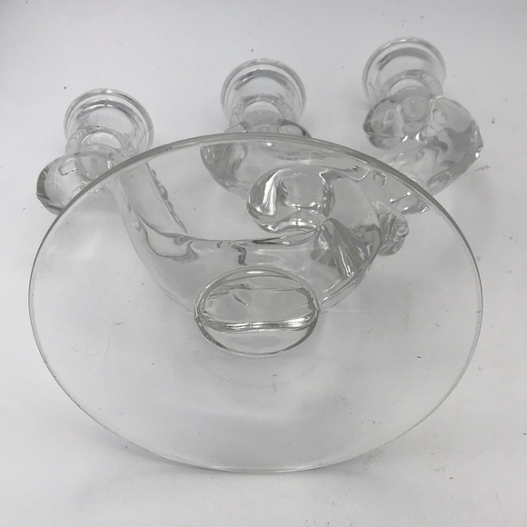 VTG Pair Fostoria Century Crystal 3 Light Candleholders - Picture 4 of 7